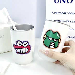 304不锈钢水杯情侣高颜值家用牙刷杯简约可爱创意漱口杯宿舍牙杯