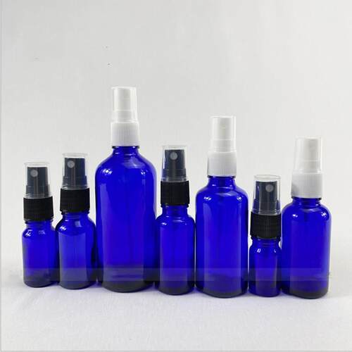 蓝色喷雾玻璃瓶 零极限专用小喷雾瓶纯色玻璃瓶清理工具