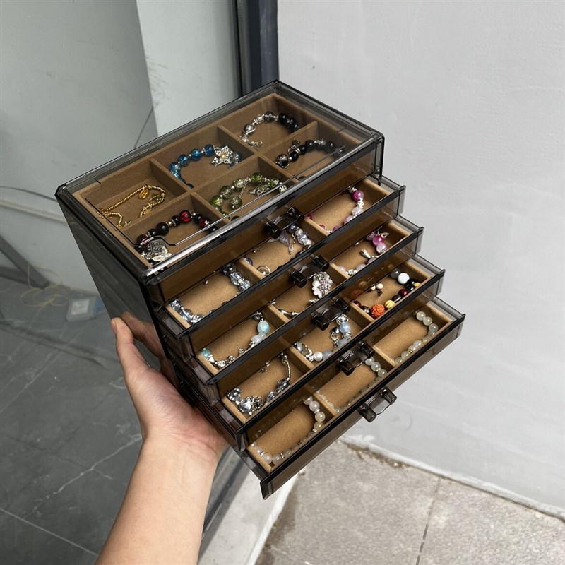 水晶手串收纳盒手镯首饰品家用盒子高档精致抽屉防氧化串珠手链盒