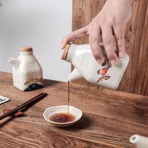 陶瓷油壶酱油醋壶厨房调料瓶醋罐油瓶新中式商用调味罐酱料瓶套装