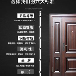 新款 制锌合金防盗门甲级中门子母门入户门 中式 进户门通风家用定