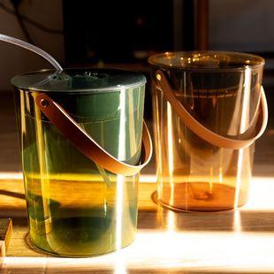 茶渣桶 家用透明颜值茶水桶公室大容量过滤干湿分离加厚手提式
