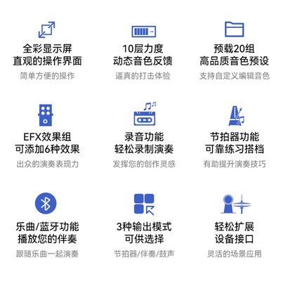 新品!NUX纽克斯DP2000电子鼓采样打击板打击垫便携式专业架子鼓