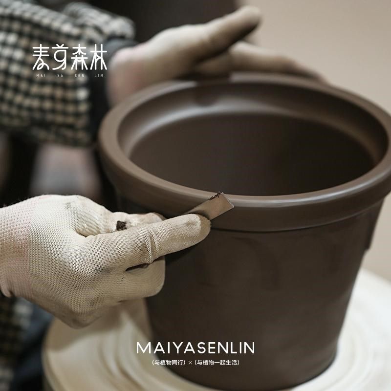 颜植白陶花盆粗陶花盆天然陶土透气透水轻奢花盆室内桌面落地陶盆,家居饰品,花盆,淘宝优惠券,粉丝福利购,淘宝优惠卷