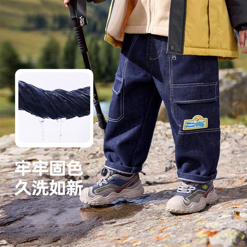 男童牛仔裤加绒冬季小宝宝休闲裤冬款小童童装儿童裤子加厚冬装男