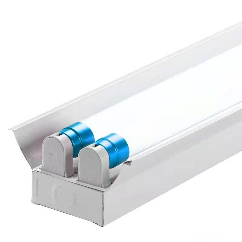 t8led日光灯支架单双灯管长条带灯罩灯架1.2米超亮分体一体化40W