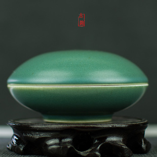 景德镇特大号印泥盒超大复古手工陶瓷朱砂印泥专用印盒瓷缸包邮