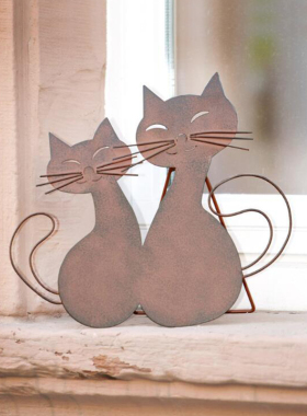 岛拉仿铁锈草地摆件地插鸭子猫咪仙女花园庭院草坪动物园艺装饰品