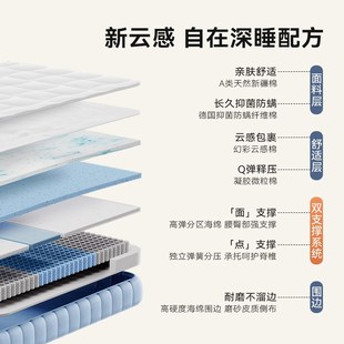 时光存折云朵床垫独立袋装弹簧垫分区软硬适中可拆洗透气席梦思