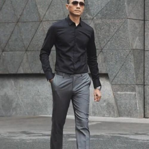 seno中灰色西裤男商务秋冬正装裤子西服裤男裤修身长裤男士西装裤