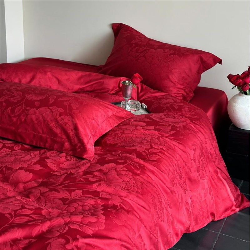 高级感100支长绒棉全棉婚庆四件套纯棉红色被套床单结婚床上用品