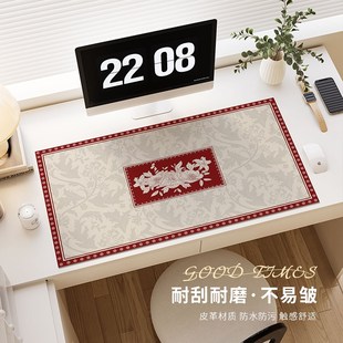 美式皮革电脑桌垫办公室超大号鼠标垫桌面垫子书房写字台台面桌布