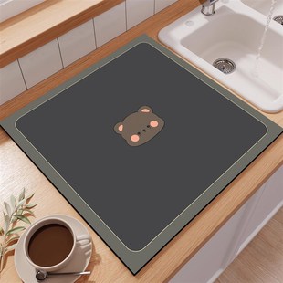 厨房台面沥水垫正方形硅藻泥桌面吸水垫卫生间洗手台水池防滑垫子