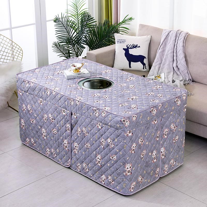 新款长方形烤火桌子罩套加厚冬季电烤茶几取暖棉桌罩烤火罩电炉罩