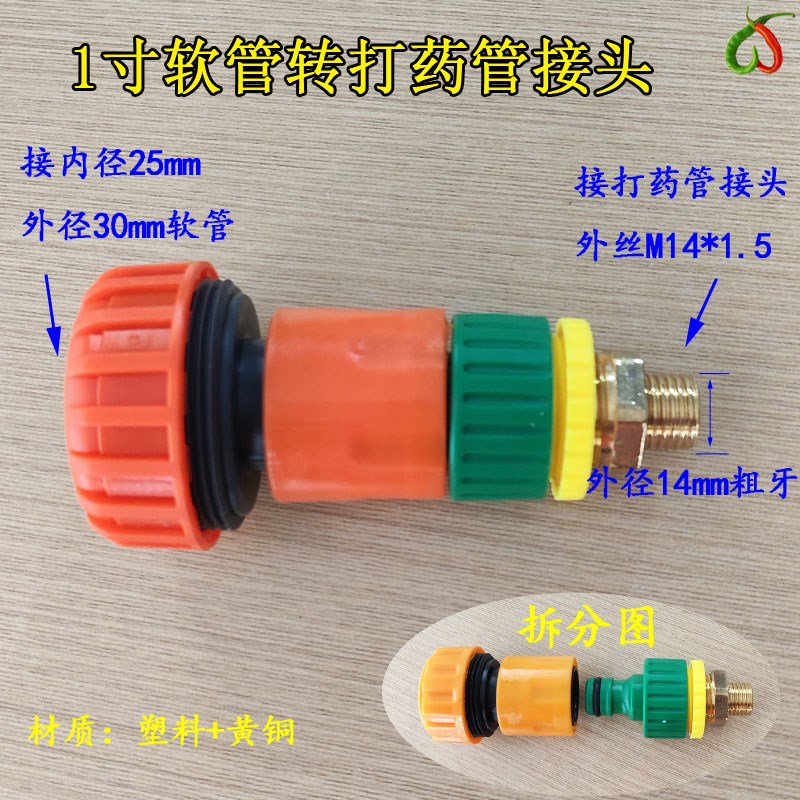 打药管接头配件6分软管转接头4分1寸转换接头快速农用高压喷头