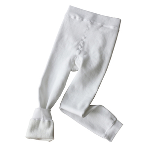 女童打底裤加绒加厚冬儿童裤袜不带袜子舞蹈袜不连脚白色九分裤