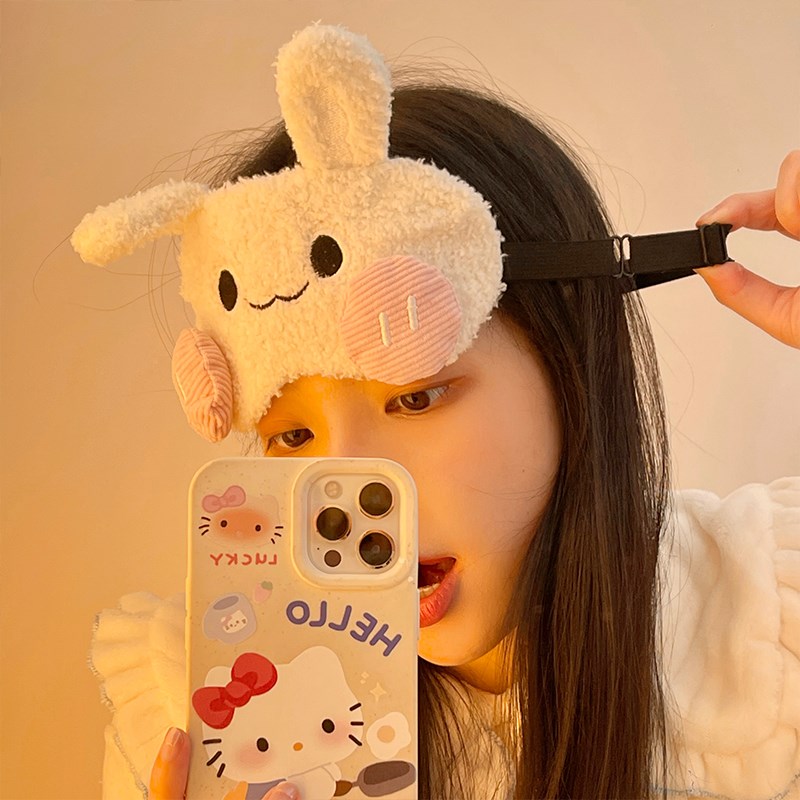 可爱毛绒眼罩卡通动物助睡眠冰敷遮光眼睛套罩子学生上班族午睡女