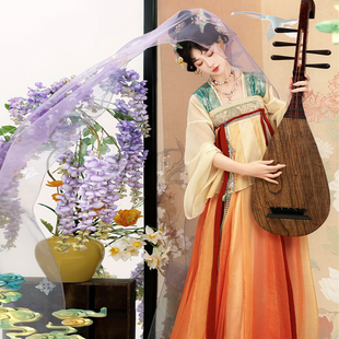 华服未来原创汉服唐褙子齐胸复原款汉服国风汉元素汉服套装小唐春