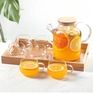 花茶壶耐高温加热明火煮水果果茶泡茶家用养生玻璃壶高硼硅 日式