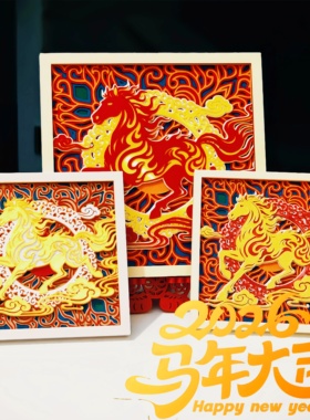 马年摆件2026春节装饰马踏祥云