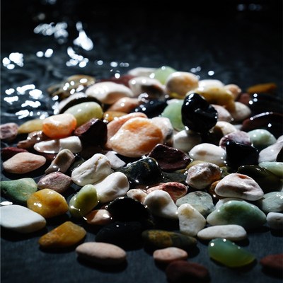 鱼缸底砂造景沙水族箱装饰石头子天然五花石溪流砂龟缸铺底夜光石