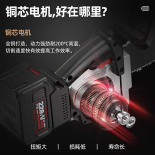 单手电链锯家用小型手持无线电动锂电户外伐木电锯 质造充电式