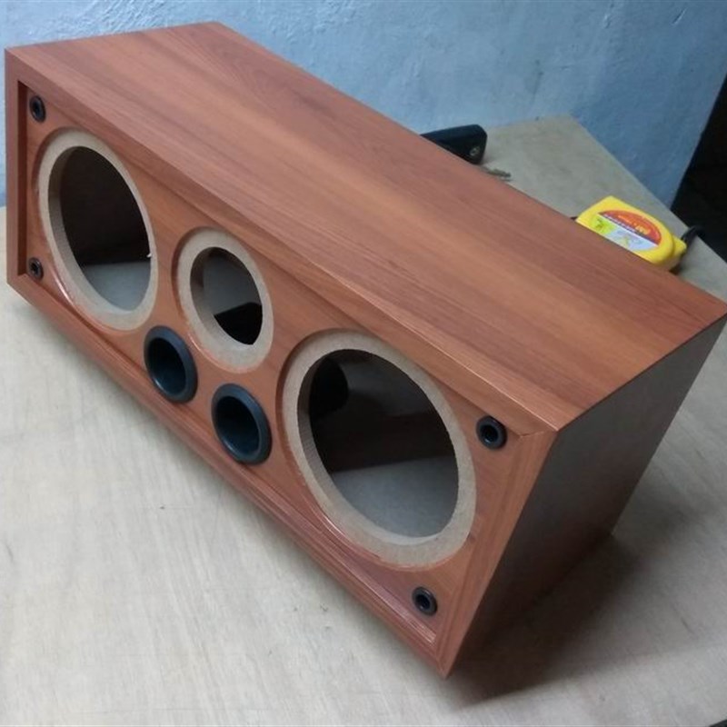 中置空音箱 双4寸3寸高音DIY木质箱体外壳多媒体空箱配网罩接线盒