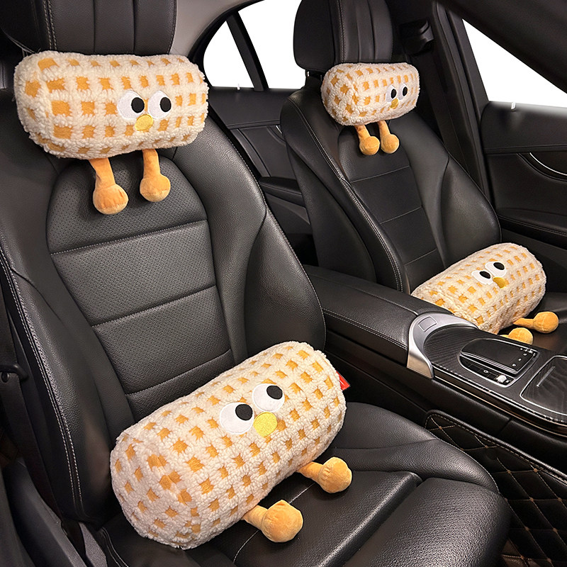 汽车腰靠护颈枕新款车载可爱腰托靠背垫护腰抱枕靠枕车用女生头枕