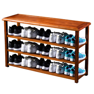 鞋架子家用门口可坐换鞋凳全实木榫卯整装进门多层简易网红小鞋柜