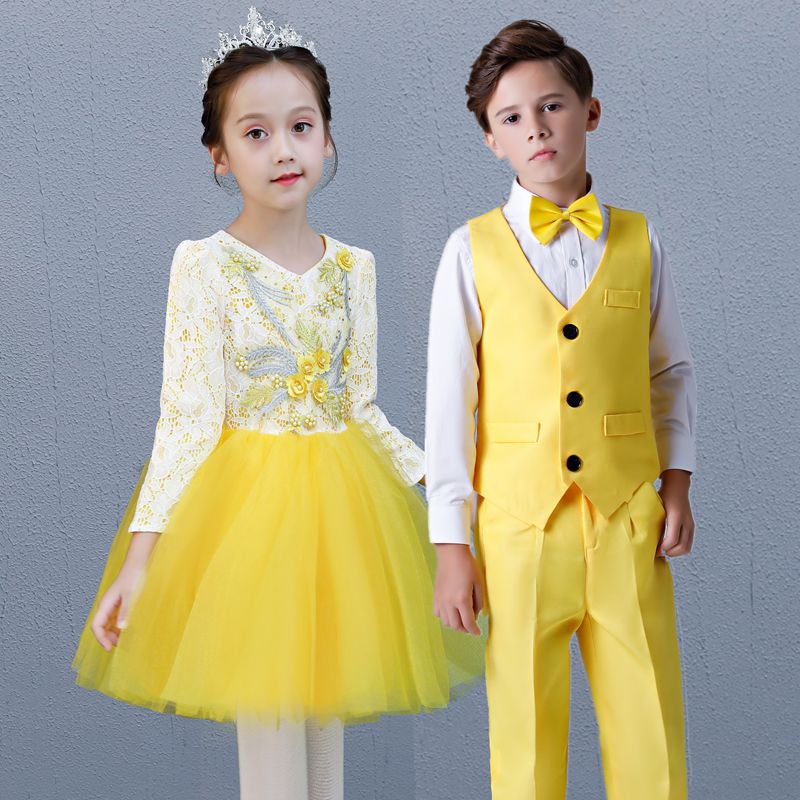 儿童大合唱团体演出服幼儿园小学生诗歌朗诵男童女童舞蹈表演服装