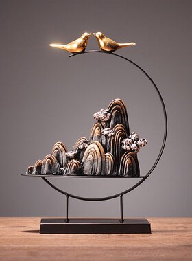 新中式家居书房博古架工艺品摆件轻奢创意玄关电视酒柜装饰品摆设