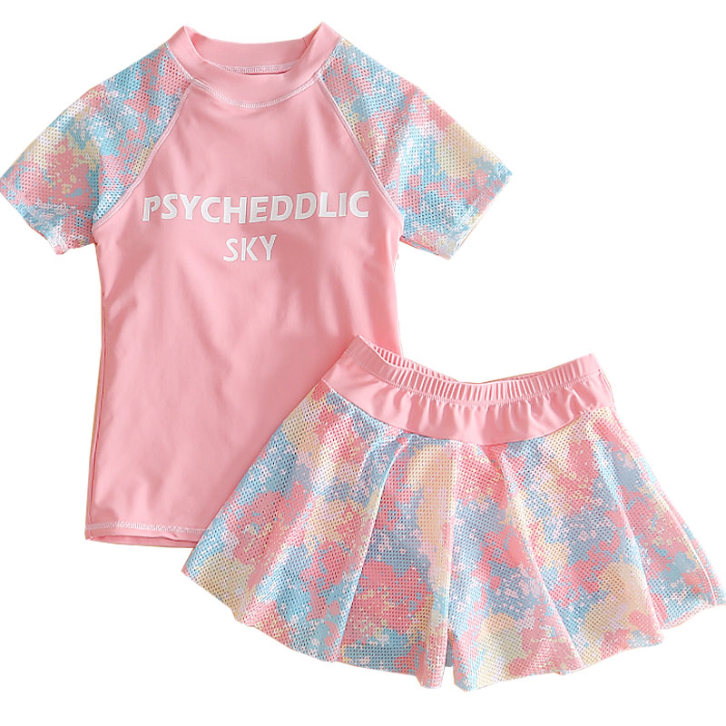 女童分体游泳衣中大童儿童13新款12岁公主裙子泳装小孩女孩泡温泉