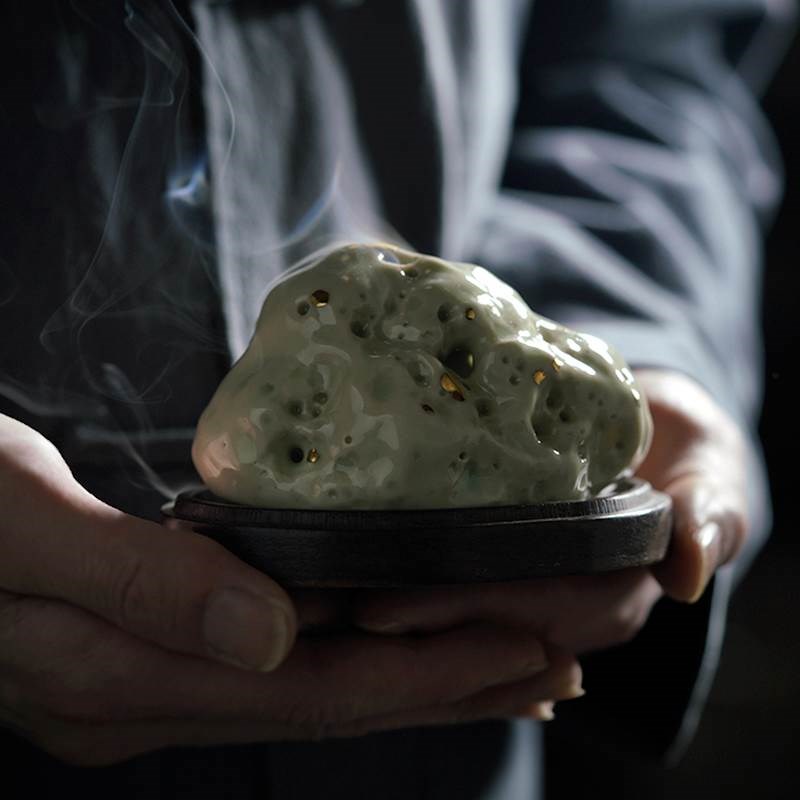 创意手工陶瓷太湖石香炉盘香云香摆件假山摆件书房装饰陶瓷塔香炉