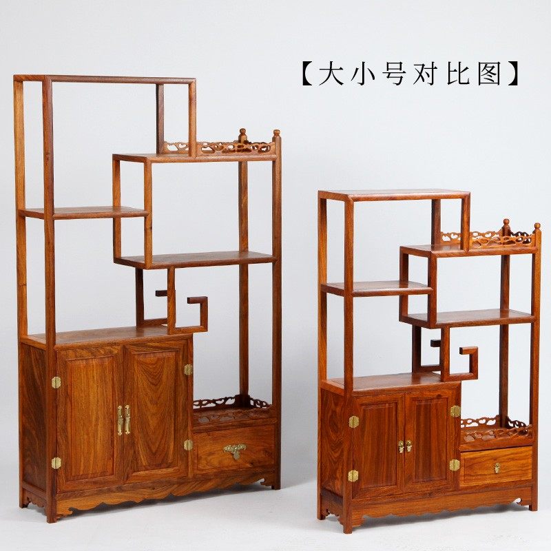 红木小博古架实木中式仿古花梨木多宝阁茶叶柜茶具置物架子收纳架