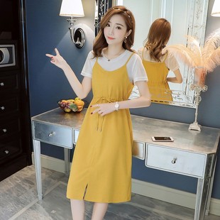 时尚 辣妈产后母乳喂奶衣外出显瘦哺乳连衣裙两件套 哺乳衣2020夏季