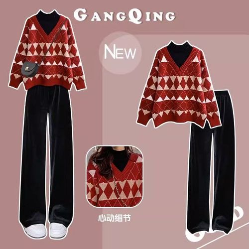 哺乳衣外出辣妈款春秋季时尚喂奶毛衣裤子两件套产后哺乳套装秋冬