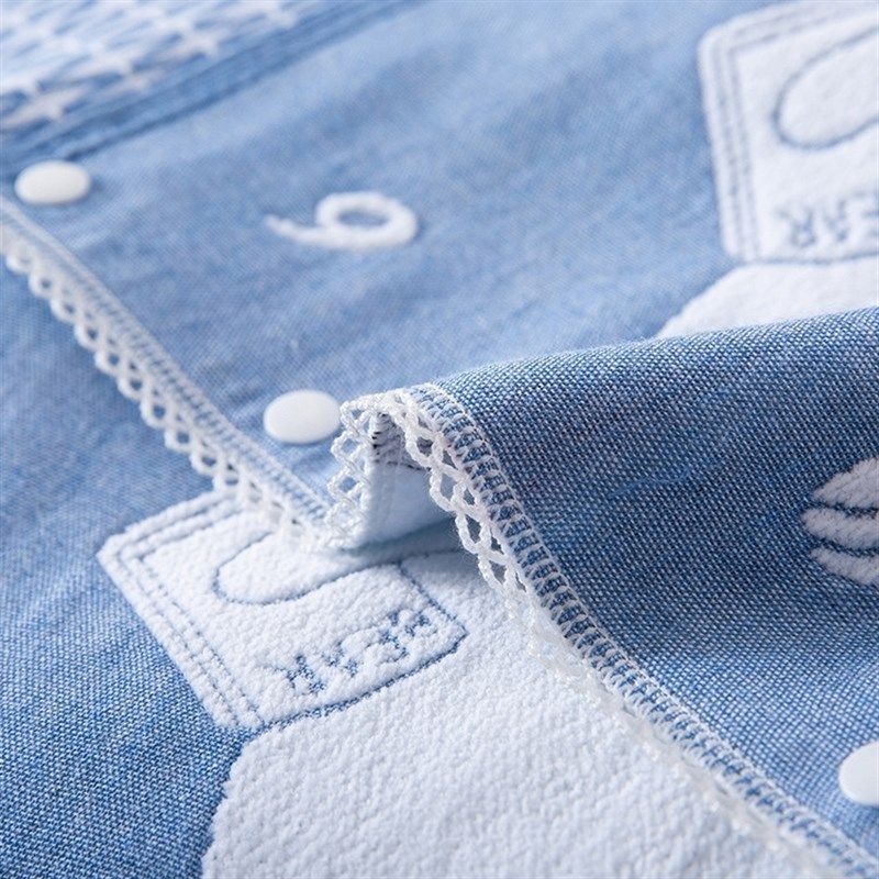 儿童枕巾一条装带扣纯棉枕套可固定宝宝卡通枕头巾幼儿园枕芯套