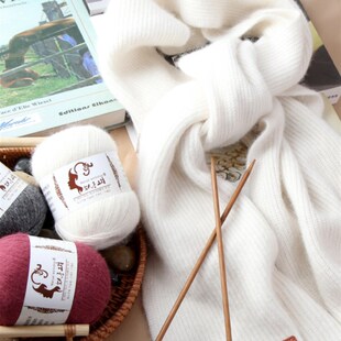 手工编织羊绒围巾线diy材料包初学者自织毛线团代织围巾成品