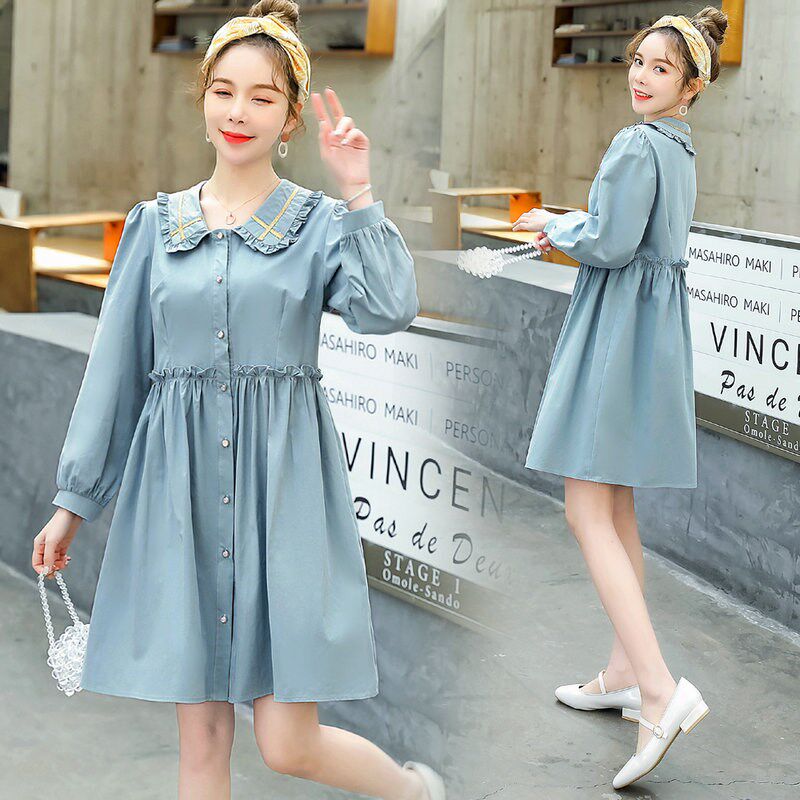 孕妇春装连衣裙套装时尚2024新款上衣春秋款宽松裙子春季洋气时髦