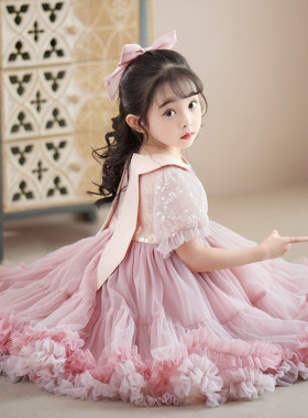 公主裙女童2023夏装新款洋气礼服小女孩连衣裙春秋款儿童裙子夏季
