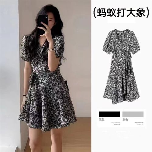 哺乳衣外出辣妈款夏季时尚女装法式复古碎花连衣裙产后喂奶裙子夏