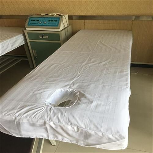 纯棉涤棉定制按摩床床笠床罩,推拿带洞床单美容床条纹床罩床单