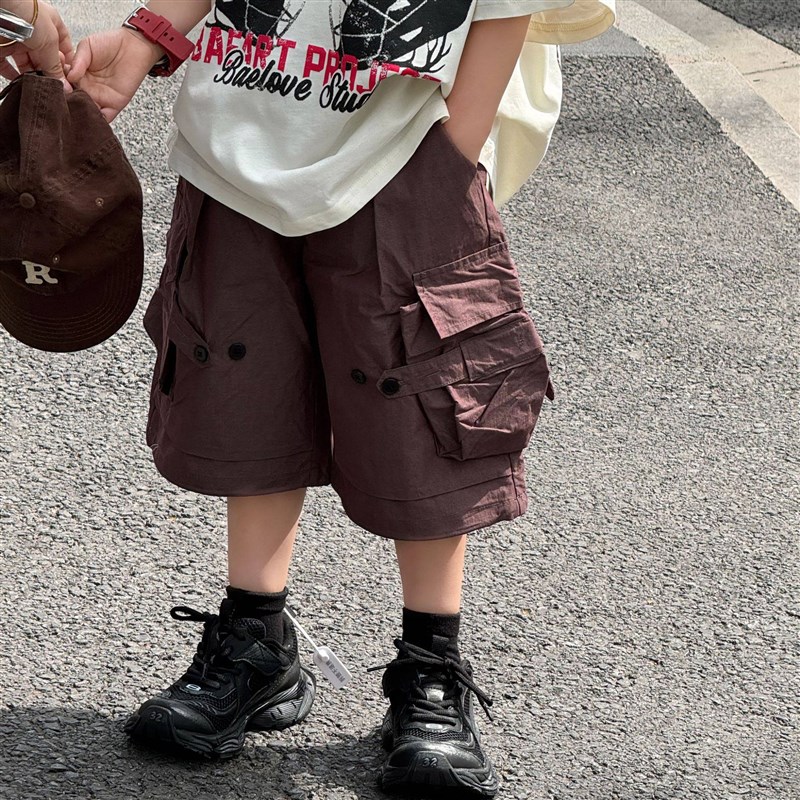 小杰家夏季新款男童时尚休闲工装短裤男童韩版百搭薄款中裤潮