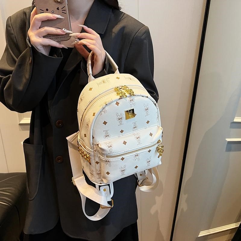可爱卡通通勤双肩包女2025春夏新款大学生书包大容量短途旅行背包