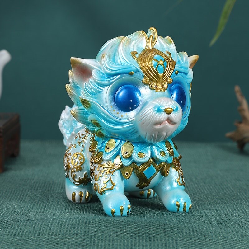 龙年国潮吉祥物树脂摆件公仔送朋友外国人桌面工位装饰品开业礼物