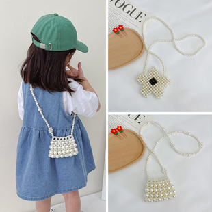 儿童包包女童珍珠包时尚洋气宝宝斜挎包2023夏季新款公主配饰包潮