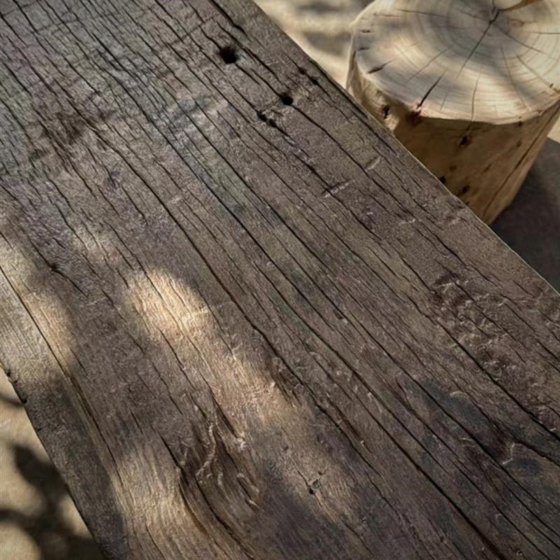 新品定制爆品老木头风化木板侘寂风朽木板枯木造型茶几茶桌摆件户