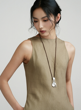 Mace Mava 铜木质项链匙起福运设计师款长项链极简小众原创毛衣链