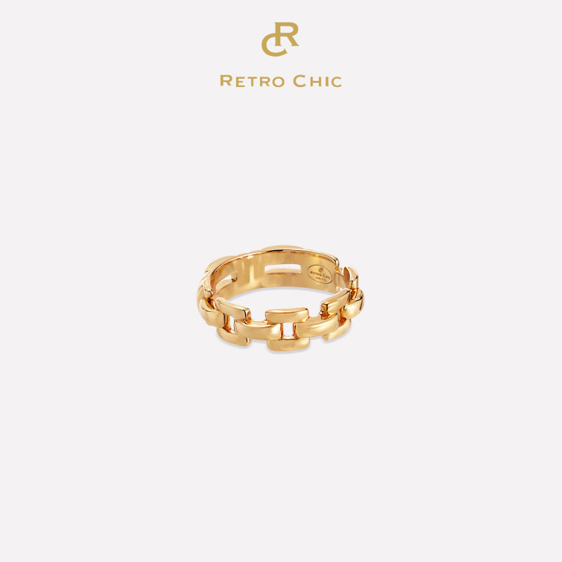 【新品上新】RC RetroChic意大利复古时尚首饰罗马金银色弧光戒指