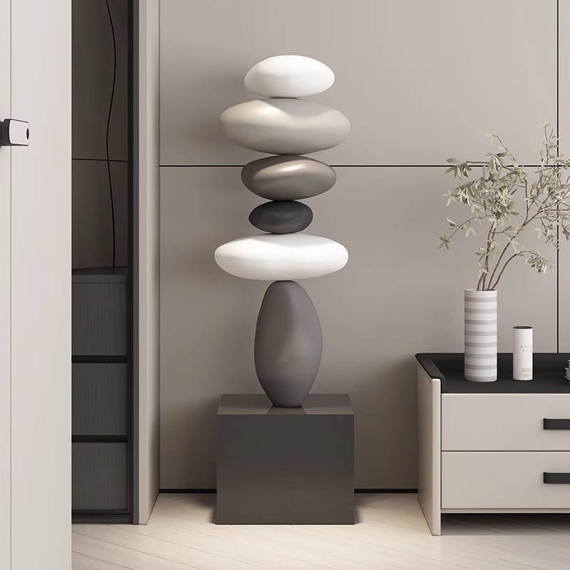 侘寂风时来运转摆件客厅玄关电视柜旁落地装饰轻奢高档乔迁礼物